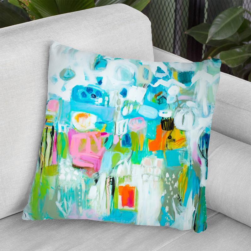 Abstract Blue Throw Pillow By World Art Group