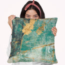Teal Lace I Throw Pillow By World Art Group