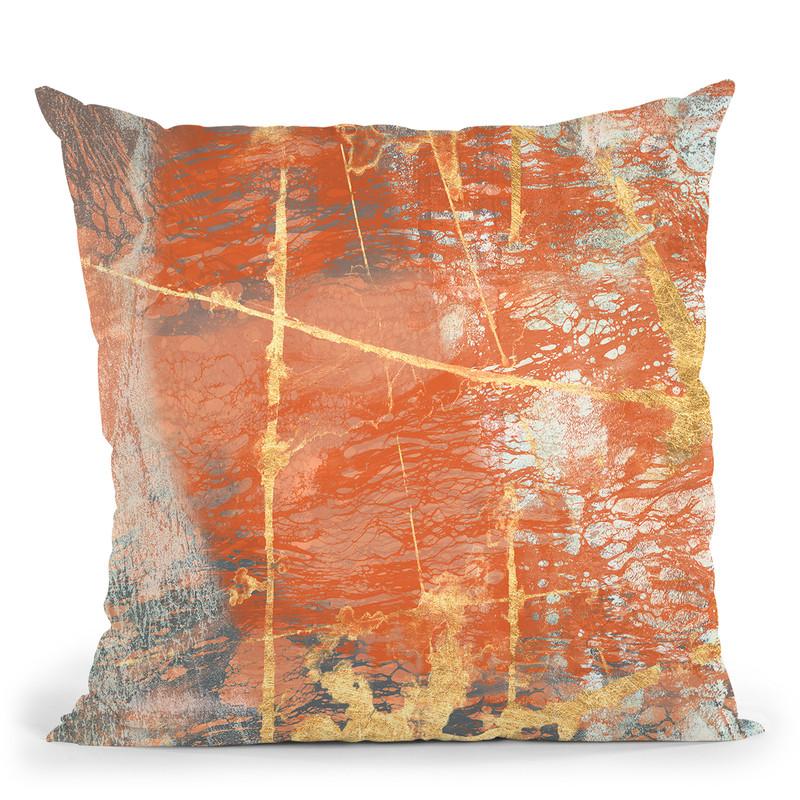 Terre Cotta Lace I Throw Pillow By World Art Group
