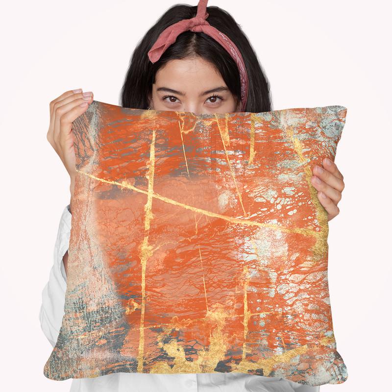 Terre Cotta Lace I Throw Pillow By World Art Group