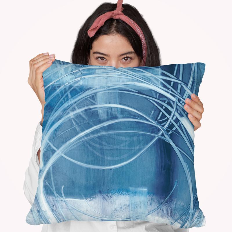 Indigo Expression I Throw Pillow By World Art Group