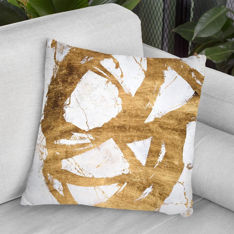 Ace Of Spades In Gold Ii Throw Pillow By World Art Group