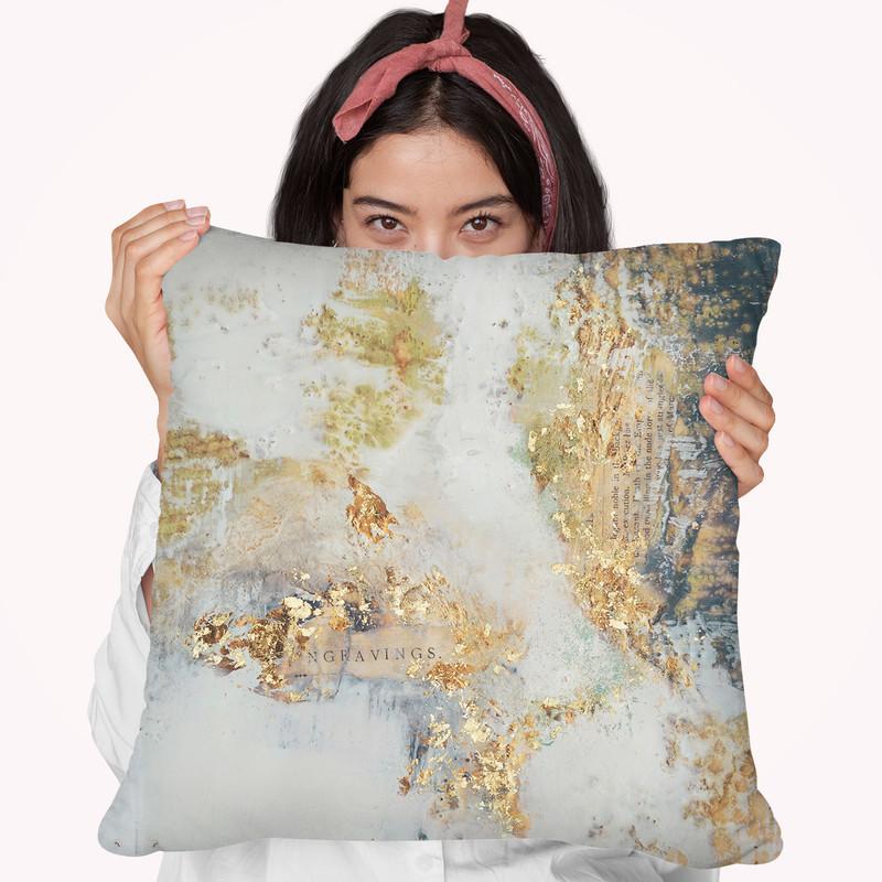 Gilded Aerial Throw Pillow By World Art Group