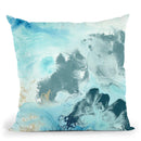 Aqua Wave Form I Throw Pillow By World Art Group