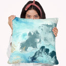 Aqua Wave Form I Throw Pillow By World Art Group