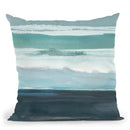 Teal Sea I Throw Pillow By World Art Group