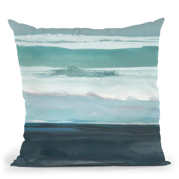 Teal Sea I Throw Pillow By World Art Group