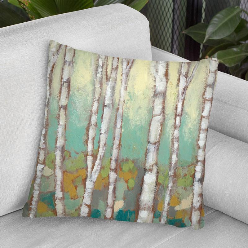 Kaleidoscope Birches I Throw Pillow By World Art Group
