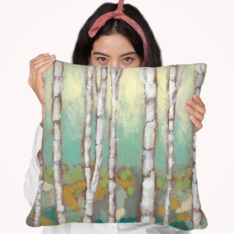 Kaleidoscope Birches I Throw Pillow By World Art Group