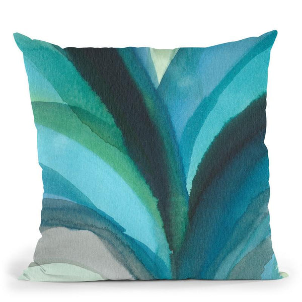 Big Blue Leaf I Throw Pillow By World Art Group