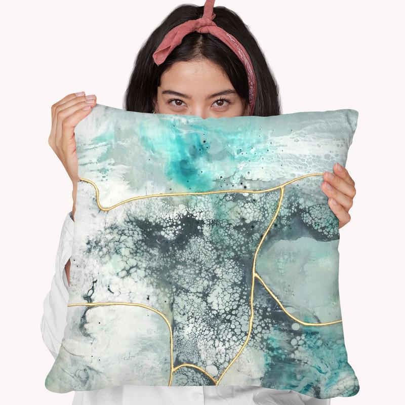 Sea Lace I Throw Pillow By World Art Group