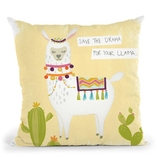 Pom Pom Llama Rama I Throw Pillow By World Art Group