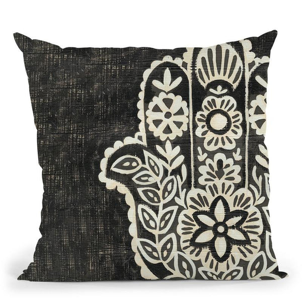 Night Hamsa Ii Throw Pillow By World Art Group
