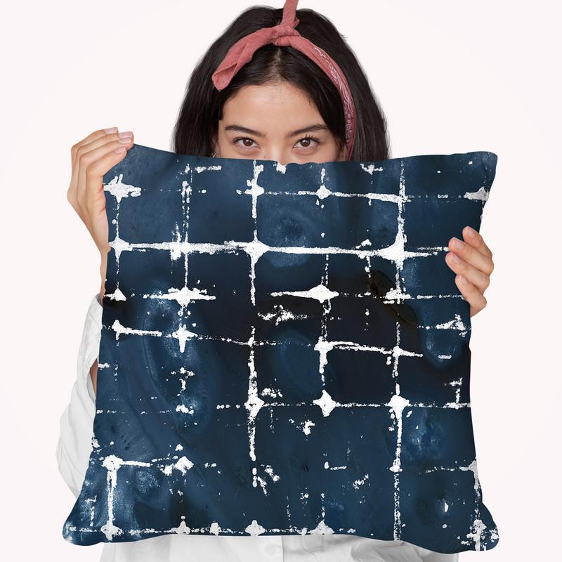 Indigo Ink Motif Ii Throw Pillow By World Art Group