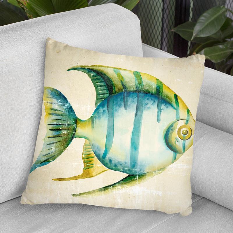 Aquarium Fish I Throw Pillow By World Art Group