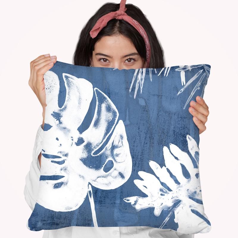 Tropical Indigo Impressions I Throw Pillow By World Art Group