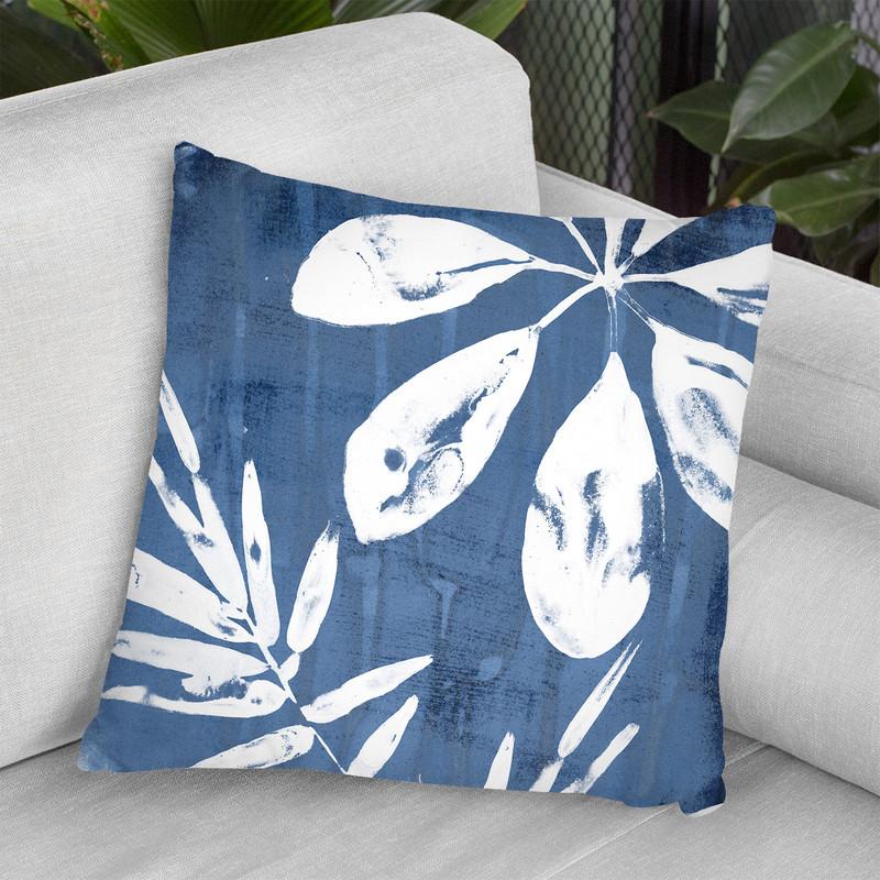 Tropical Indigo Impressions Ii Throw Pillow By World Art Group