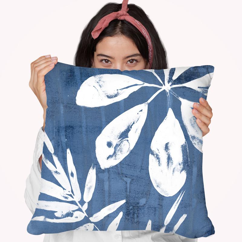 Tropical Indigo Impressions Ii Throw Pillow By World Art Group