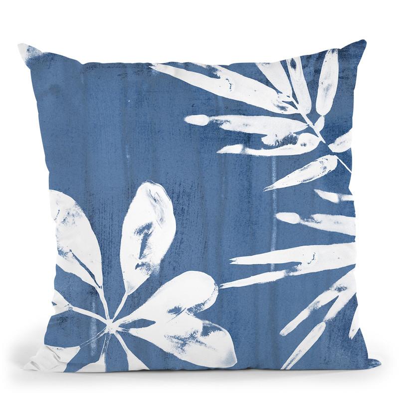 Tropical Indigo Impressions Iii Throw Pillow By World Art Group