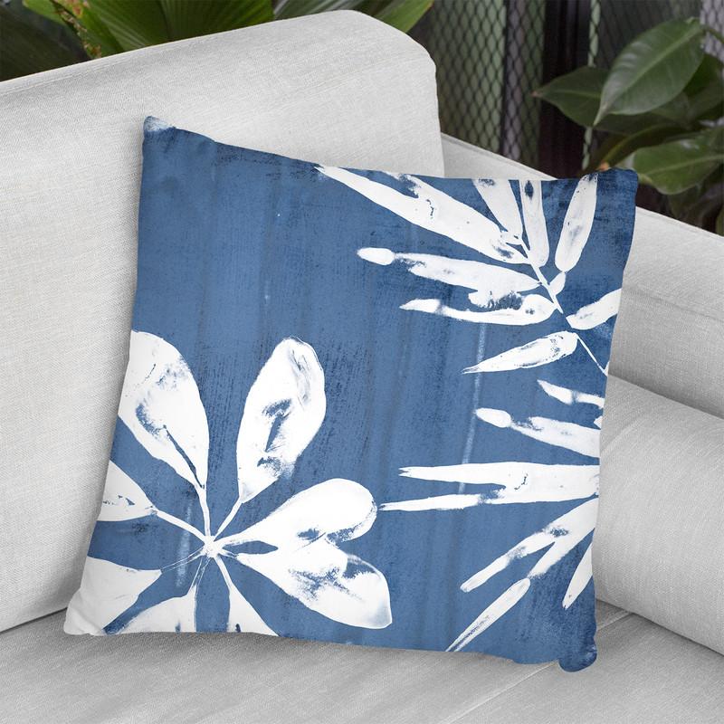 Tropical Indigo Impressions Iii Throw Pillow By World Art Group