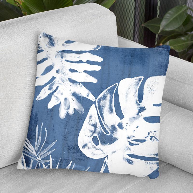 Tropical Indigo Impressions Iv Throw Pillow By World Art Group