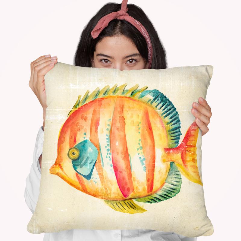 Aquarium Fish Ii Throw Pillow By World Art Group