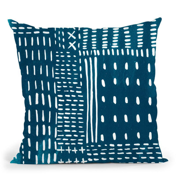 Sashiko Stitches Iii Throw Pillow By World Art Group