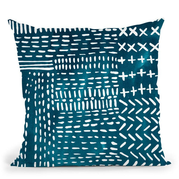 Sashiko Stitches Iv Throw Pillow By World Art Group