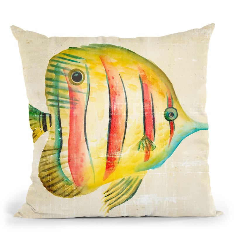 Aquarium Fish Iii Throw Pillow By World Art Group