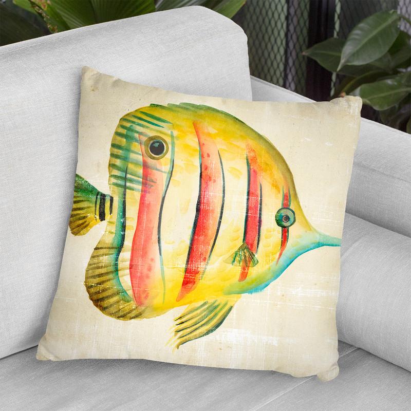 Aquarium Fish Iii Throw Pillow By World Art Group