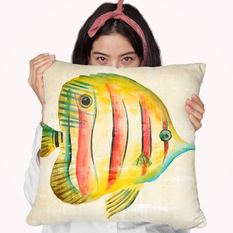 Aquarium Fish Iii Throw Pillow By World Art Group