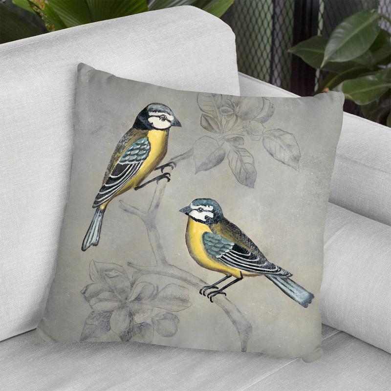 Silvered Aviary I Throw Pillow By World Art Group