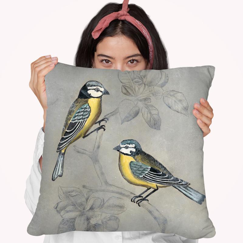 Silvered Aviary I Throw Pillow By World Art Group