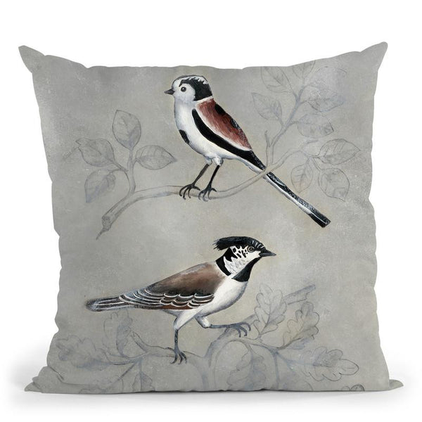 Silvered Aviary Iv Throw Pillow By World Art Group