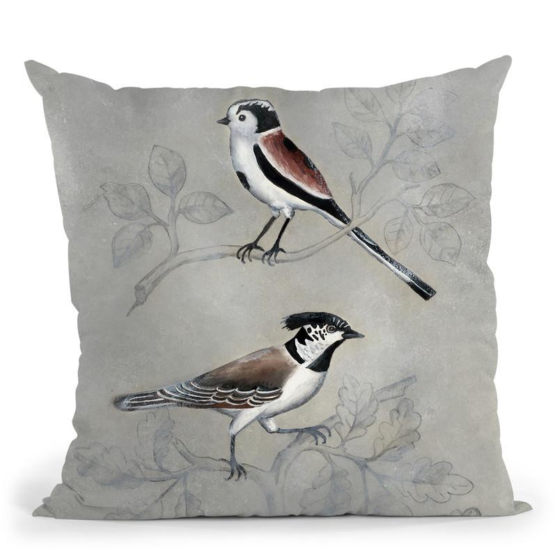 Silvered Aviary Iv Throw Pillow By World Art Group