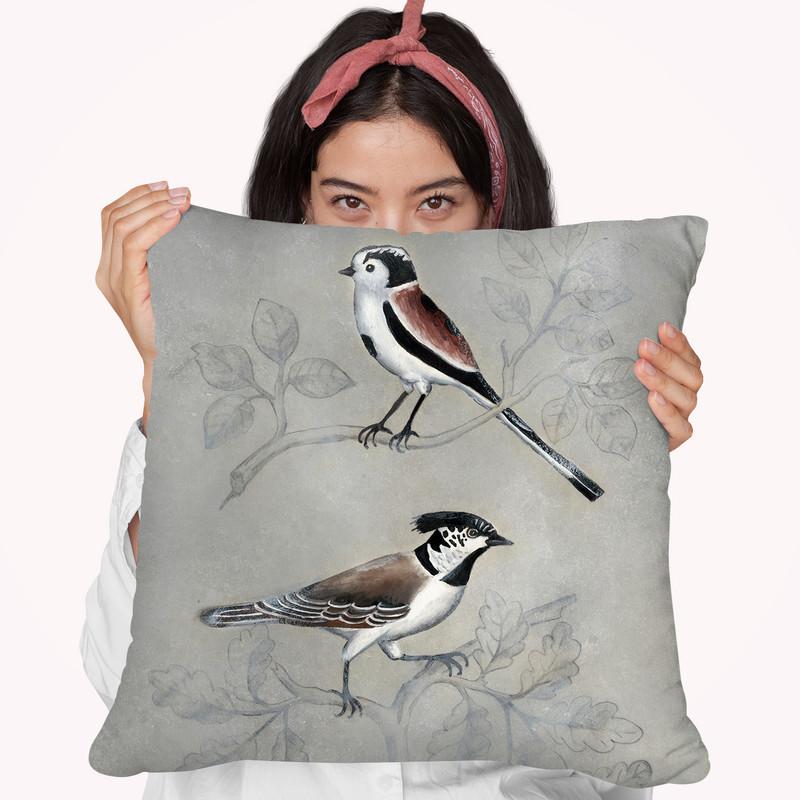 Silvered Aviary Iv Throw Pillow By World Art Group
