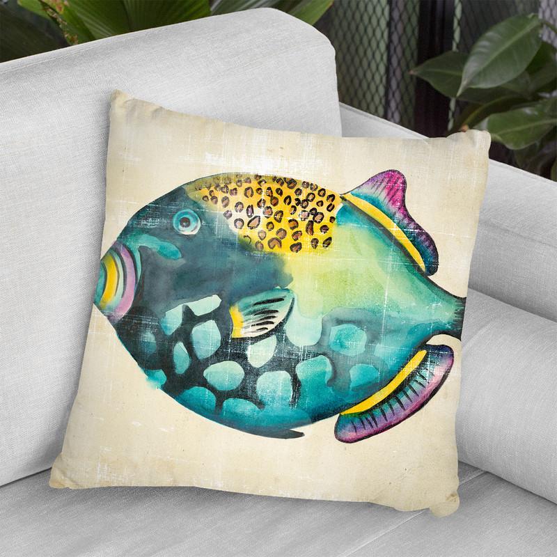 Aquarium Fish Iv Throw Pillow By World Art Group