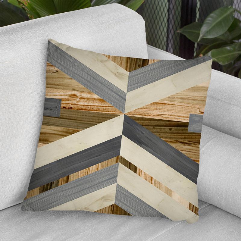 Geometric Inlay I Throw Pillow By World Art Group