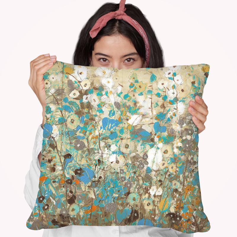 Flowering Vines I Throw Pillow By World Art Group