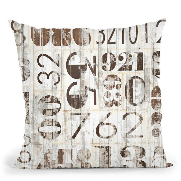 Weathered Numbers I Throw Pillow By World Art Group