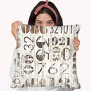 Weathered Numbers I Throw Pillow By World Art Group