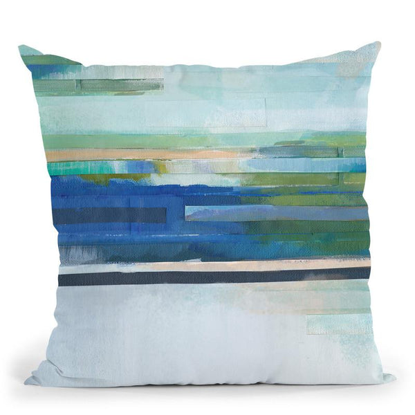Blue Lapis Waterfall I Throw Pillow By World Art Group