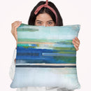 Blue Lapis Waterfall I Throw Pillow By World Art Group