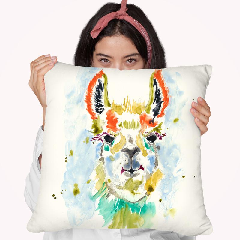 Hifi Llama I Throw Pillow By World Art Group