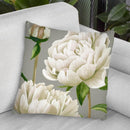 White Peonies I Throw Pillow By World Art Group