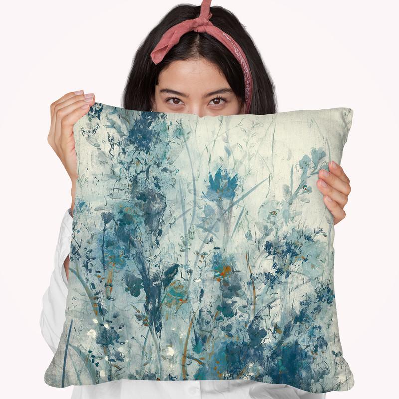 Blue Spring I Throw Pillow By World Art Group