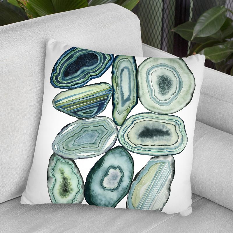 Stacked Agate Ii Throw Pillow By World Art Group