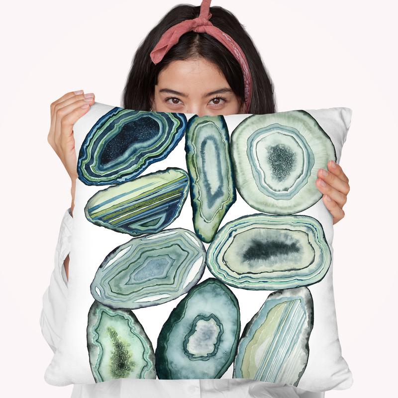 Stacked Agate Ii Throw Pillow By World Art Group