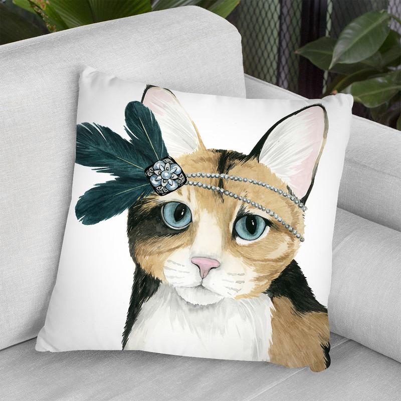 Downton Cat Ii Throw Pillow By World Art Group