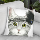 Downton Cat Iii Throw Pillow By World Art Group